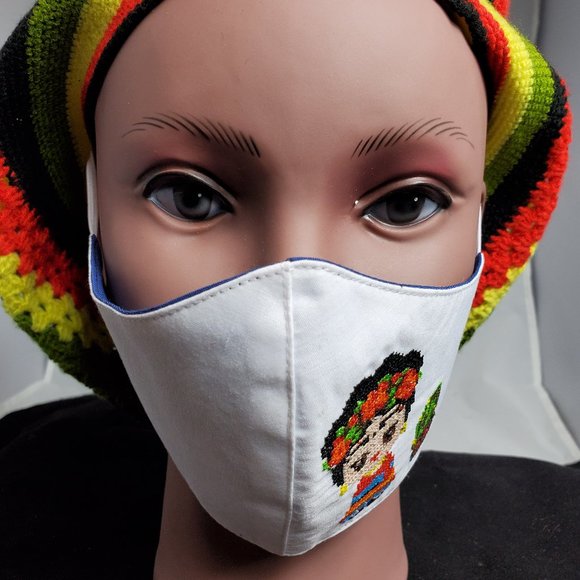 Beautiful Embroidered Face Mask Made in Yucatan - Picture 2 of 4